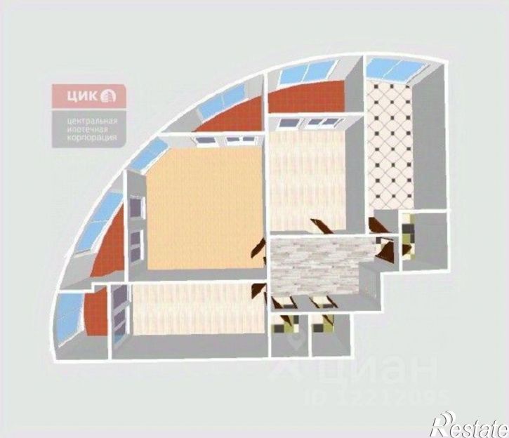 3-комн квартира улица Чкалова, 1 к4,  д. 1 к4