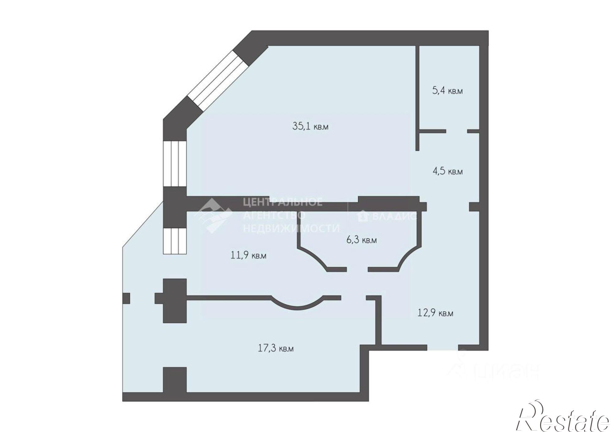 Купить квартиру за 9 800 000 рублей на ул Кудрявцева, 66
