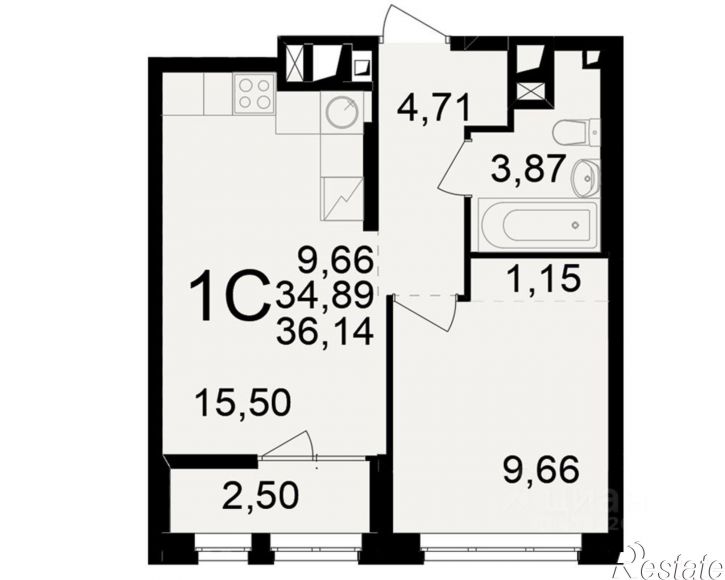 1-комн квартира в новом доме ул Чкалова, 21А,  д. 21А