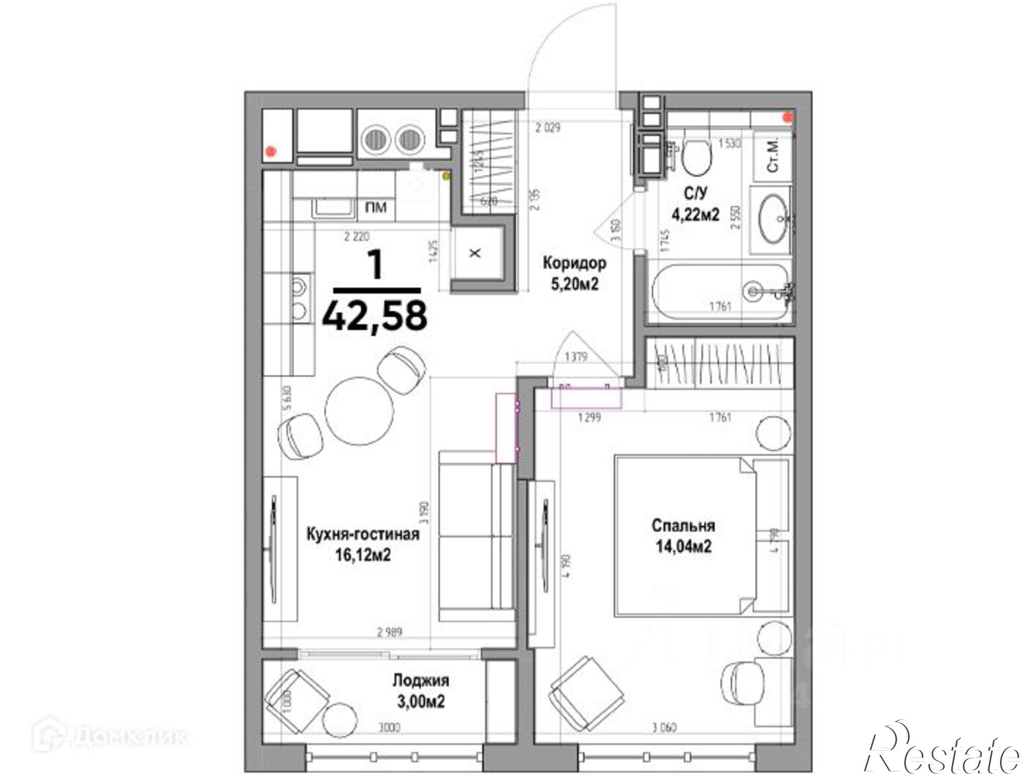 Купить квартиру за 8 795 680 рублей на улица Лермонтова, 22