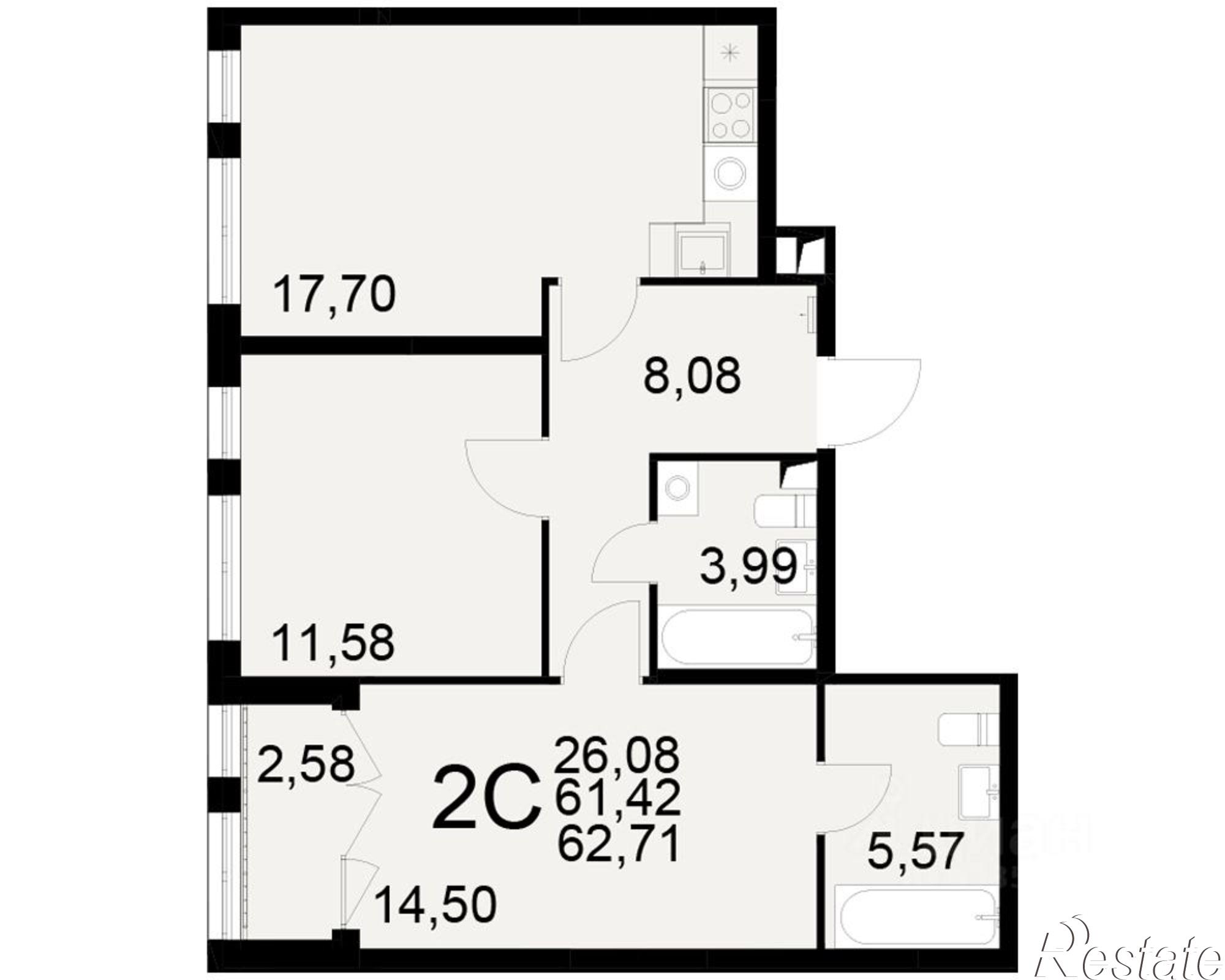 Купить квартиру за 7 274 360 рублей на Славянский пр-кт, 3