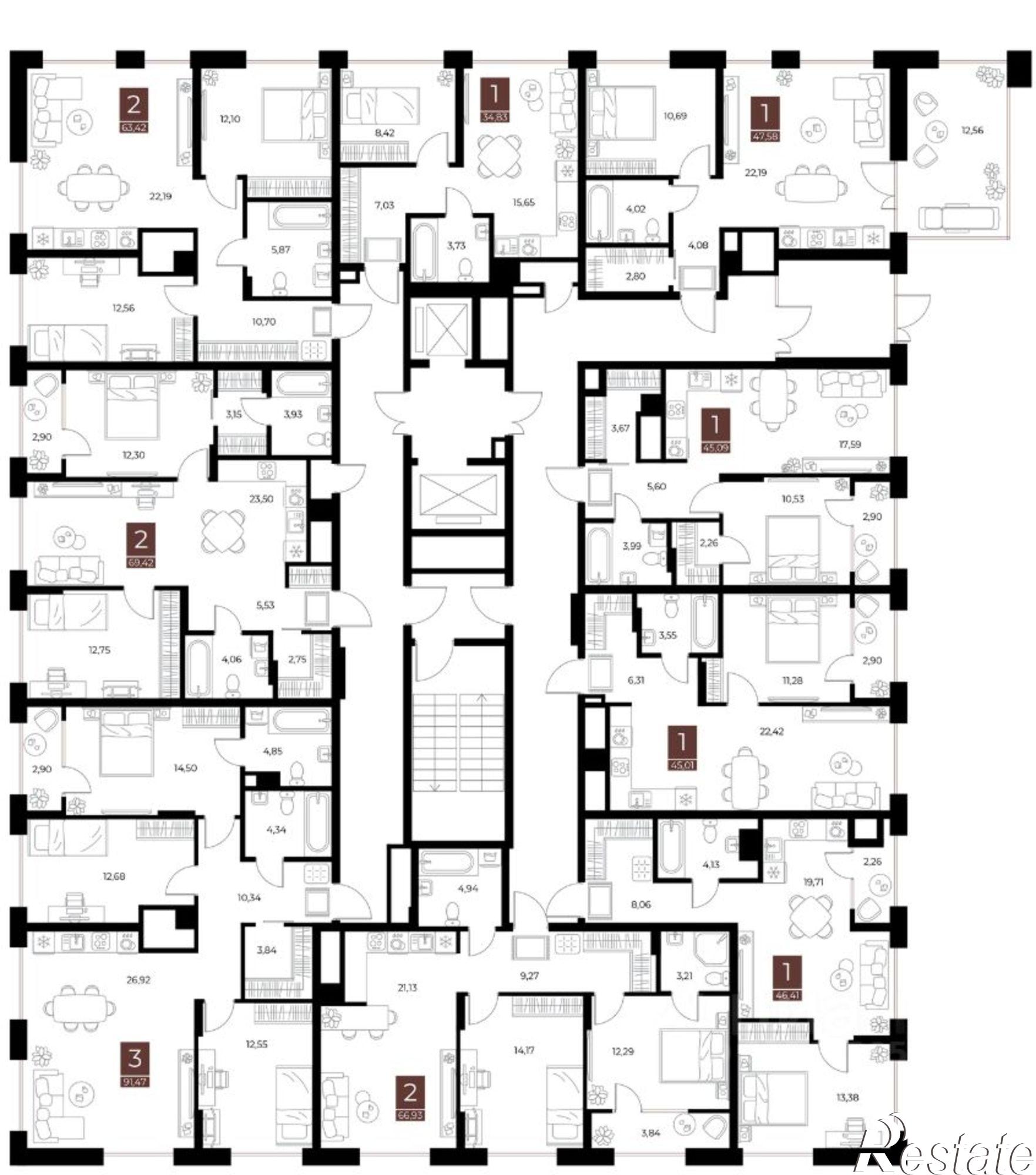Купить квартиру за 9 748 890 рублей на ул Бирюзова, 21 2 стр 3