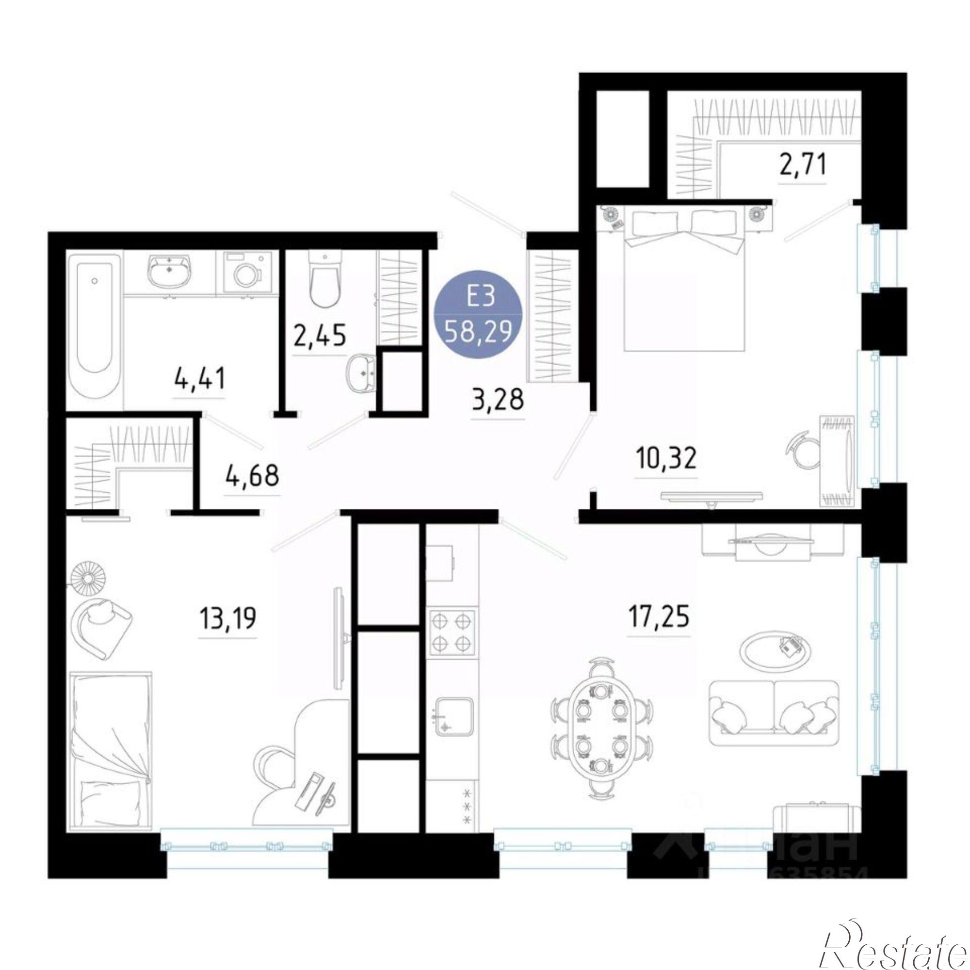 Купить квартиру за 7 867 400 рублей на ул Стройкова, 83