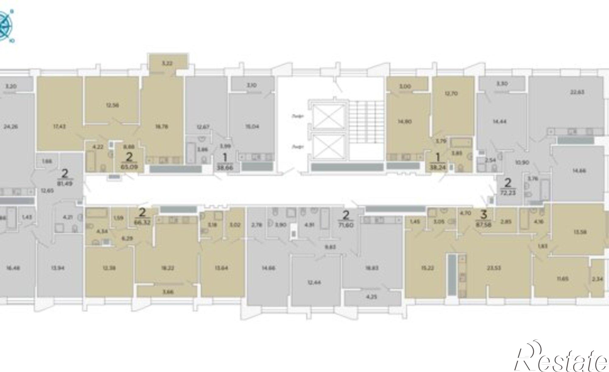 Купить квартиру за 11 939 400 рублей на ул 1-я Железнодорожная, 18а