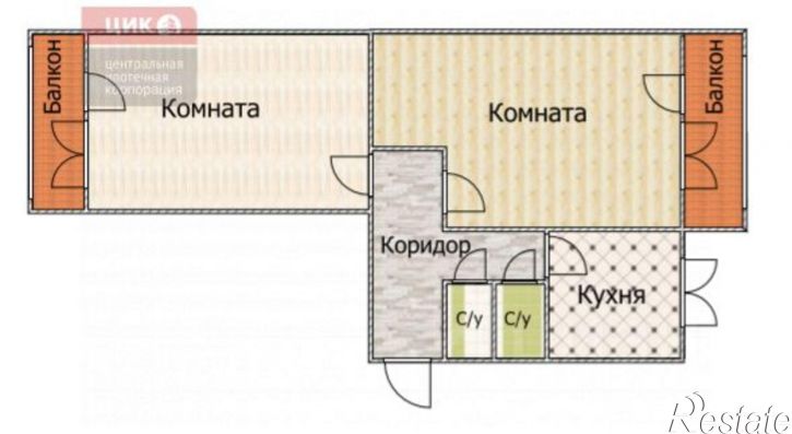 2-комн квартира ул Бирюзова, 13,  д. 13