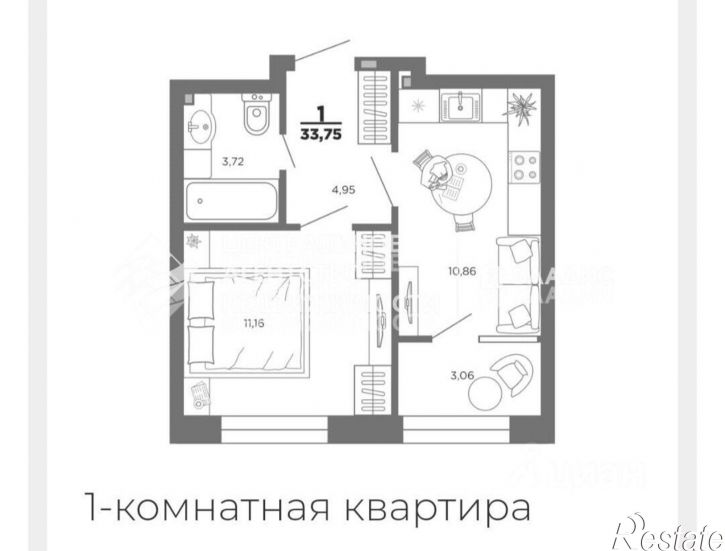 1-комн квартира 5-й Новый проезд, 16,  д. 16