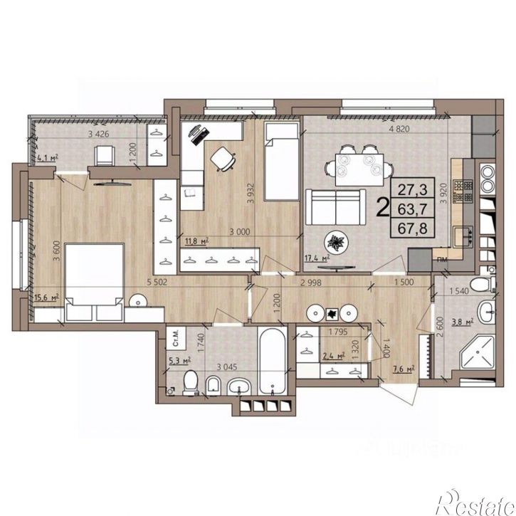 2-комн квартира в новом доме Быстрецкая улица, 18к3,  д. 18к3