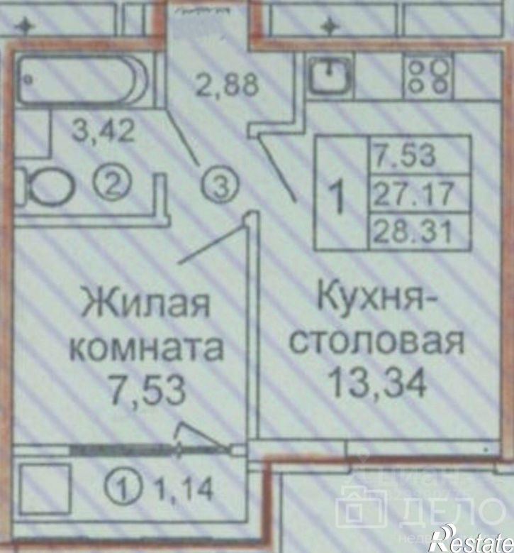 1-комн квартира ул Полина, 1,  д. 1