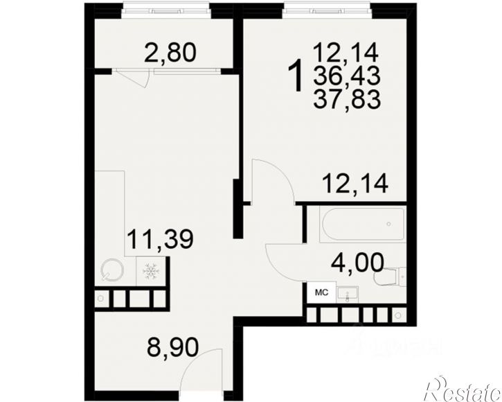 1-комн квартира в новом доме ул Станкозаводская, 21б,  д. 21б