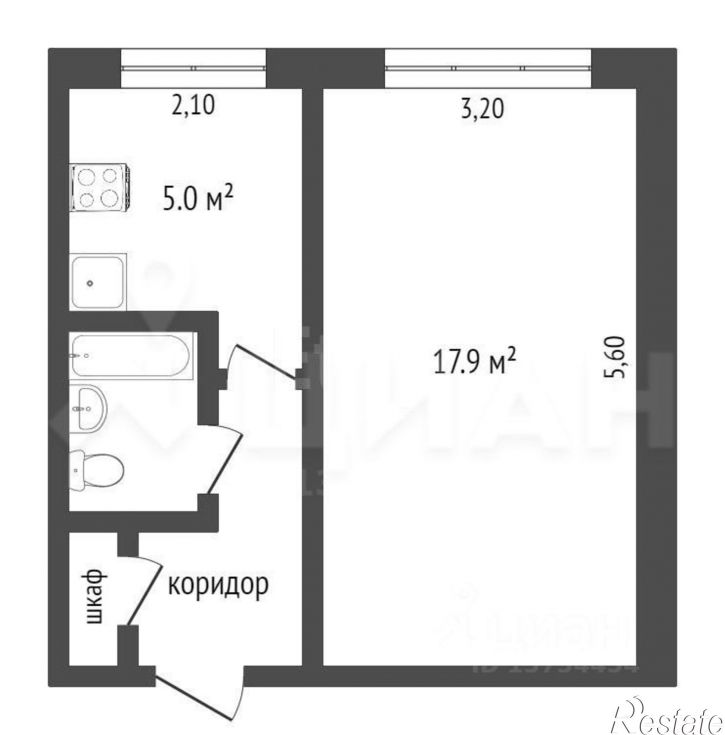 1-комн квартира Вокзальная улица, 26,  д. 26