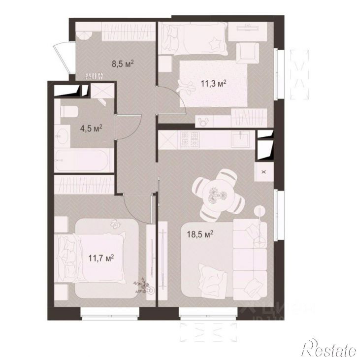 2-комн квартира в новом доме ул Костычева, 15б,  д. 15б