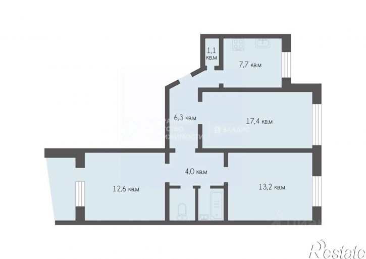 3-комн квартира улица Новосёлов, 53 к3,  д. 53 к3