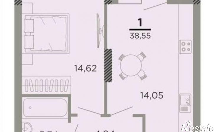 1-комн квартира в новом доме улица 8 Марта, 26 с1,  д. 26 с1