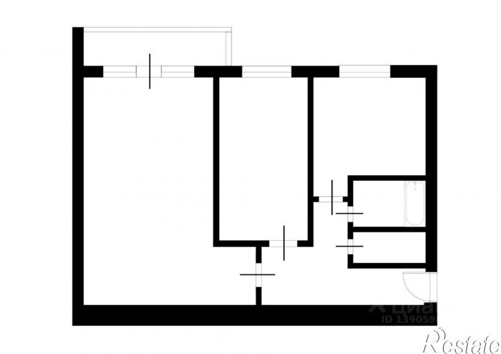 2-комн квартира ул Бирюзова, 31 1,  д. 31 1,  к. 1