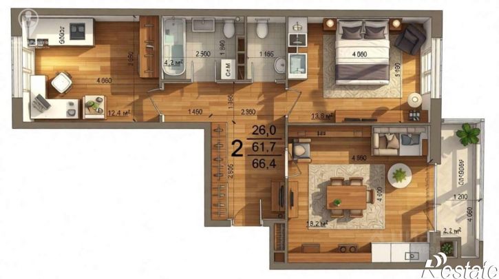 2-комн квартира ул Медицинская, 3,  д. 3