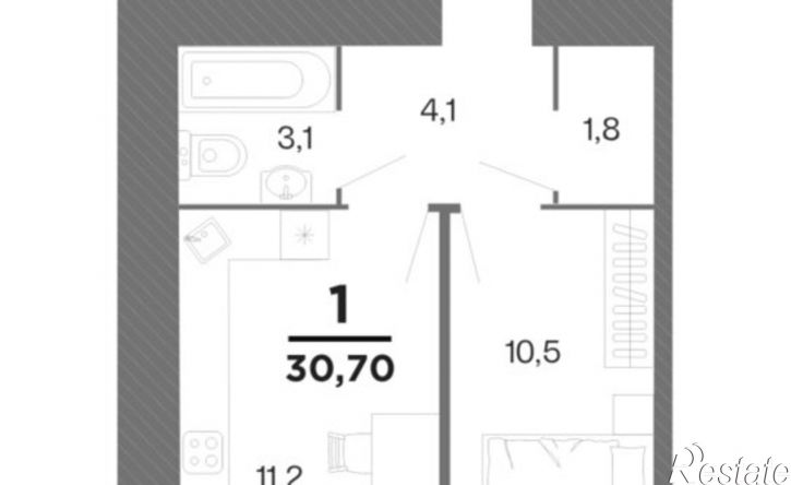 1-комн квартира в новом доме ул Молодцова, 24,  д. 24