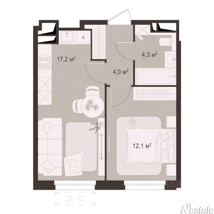 1-комн квартира в новом доме ул Костычева, 15б,  д. 15б
