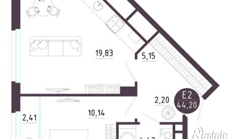 1-комн квартира в новом доме Брестская улица, 7