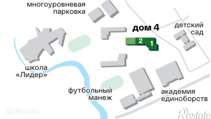 2-комн квартира в новом доме улица Александра Полина