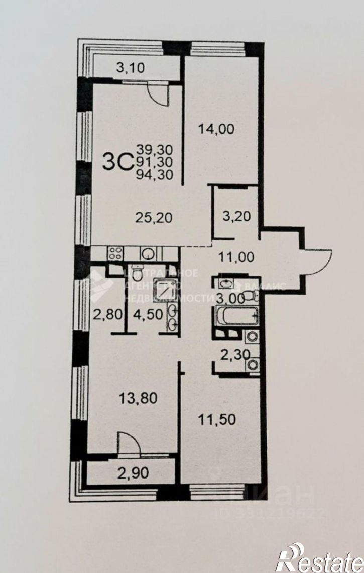 3-комн квартира Московское шоссе, 49 1,  д. 49 1,  к. 1