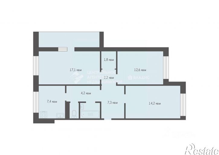 3-комн квартира ул Корнилова, 2б,  д. 2б