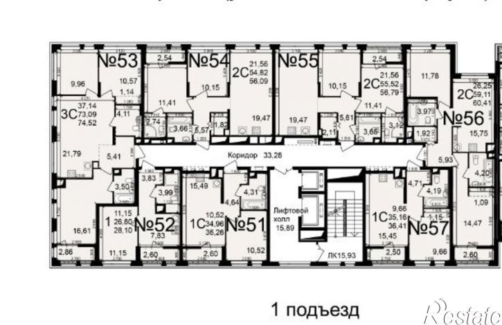 3-комн квартира в новом доме ул Чкалова, 23 1,  д. 23 1,  к. 1