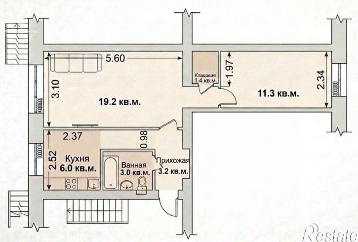 2-комн квартира ул Дачная, 3а,  д. 3а