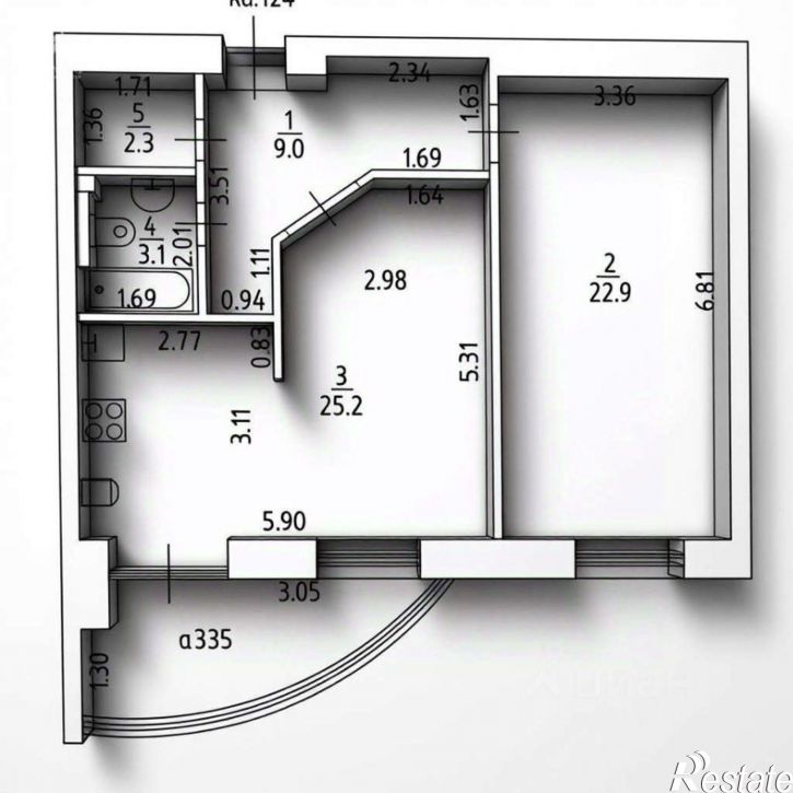 1-комн квартира ул Вишневая, 32,  д. 32