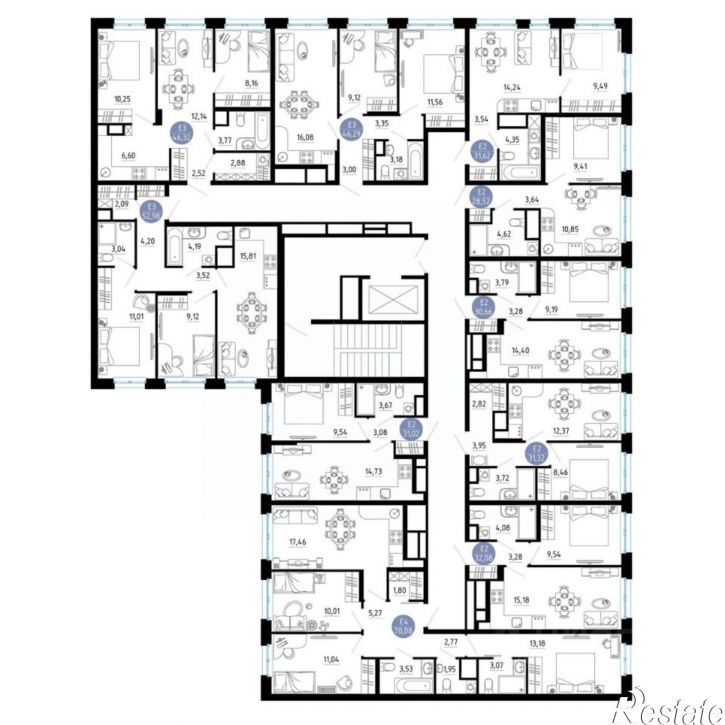2-комн квартира в новом доме район Семчино, 9-10-й квартал