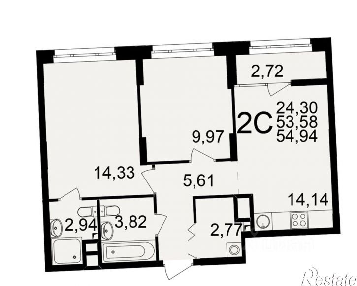 2-комн квартира в новом доме Куйбышевское шоссе, 15/12,  д. 15/12