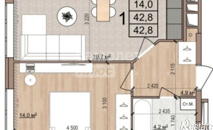 1-комн квартира Рязань, район Приокский, Медицинская улица, 3