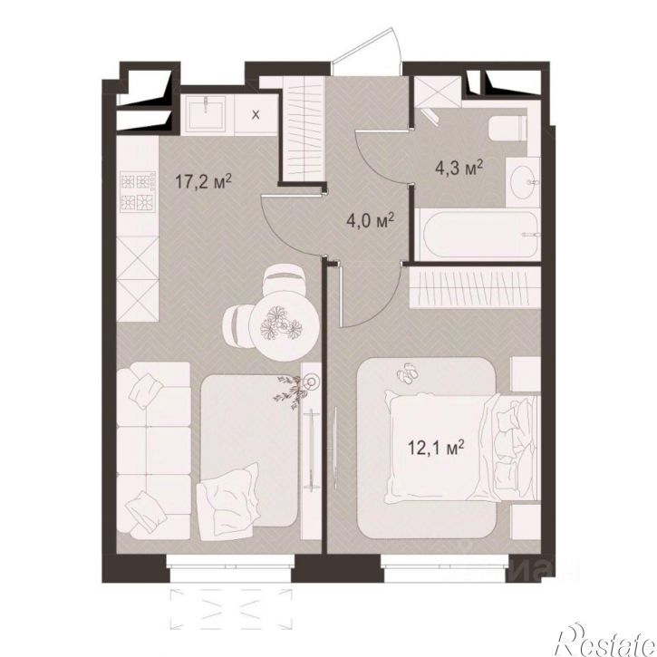 1-комн квартира в новом доме ул Костычева, 15б,  д. 15б