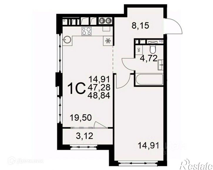 1-комн квартира в новом доме Окский пр-д, 11,  д. 11