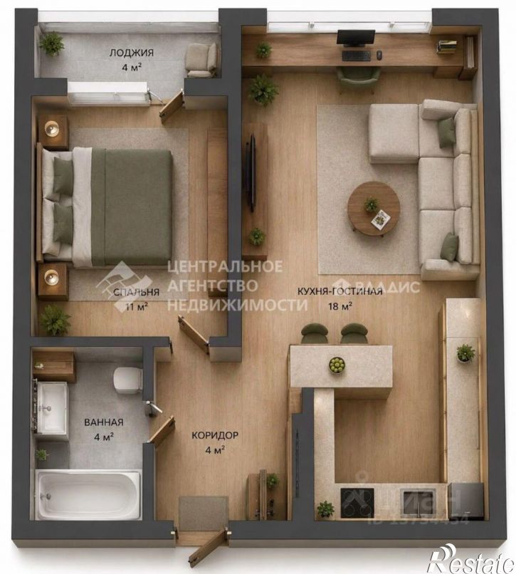 1-комн квартира Льговская улица, 10