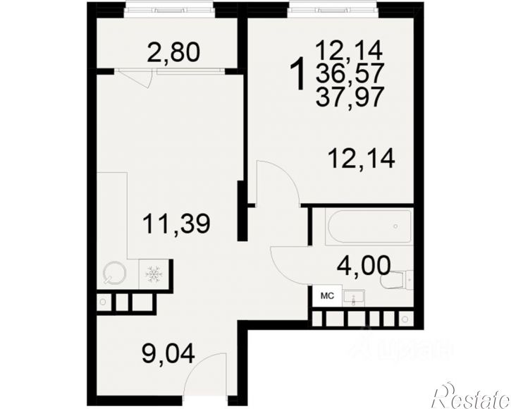 1-комн квартира в новом доме ул Станкозаводская, 21б,  д. 21б