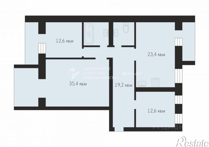 3-комн квартира Рязань, Московский район, Комбайновая улица, 24