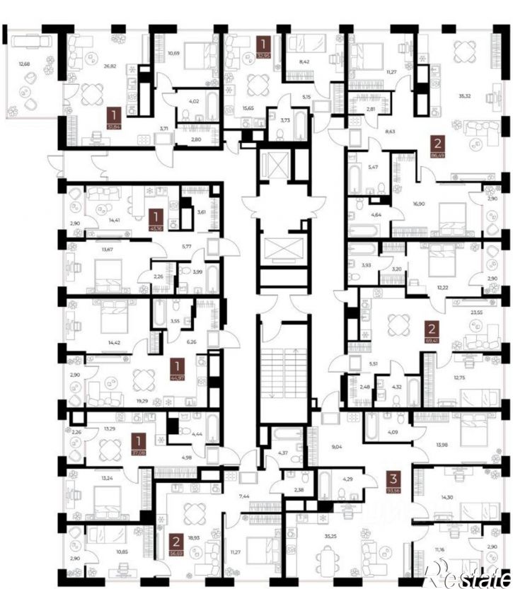 2-комн квартира в новом доме ул Бирюзова, 21 2 стр 3,  д. 21 2 стр 3,  к. 2 стр 3