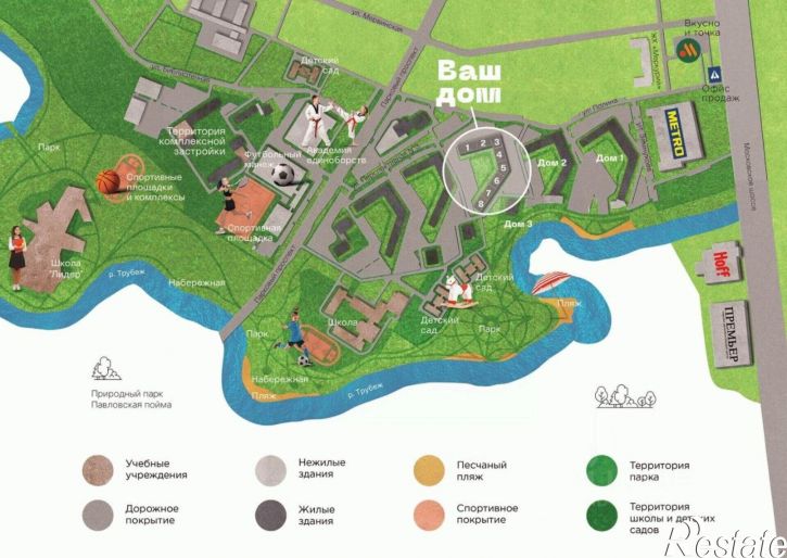 2-комн квартира в новом доме улица Александра Полина