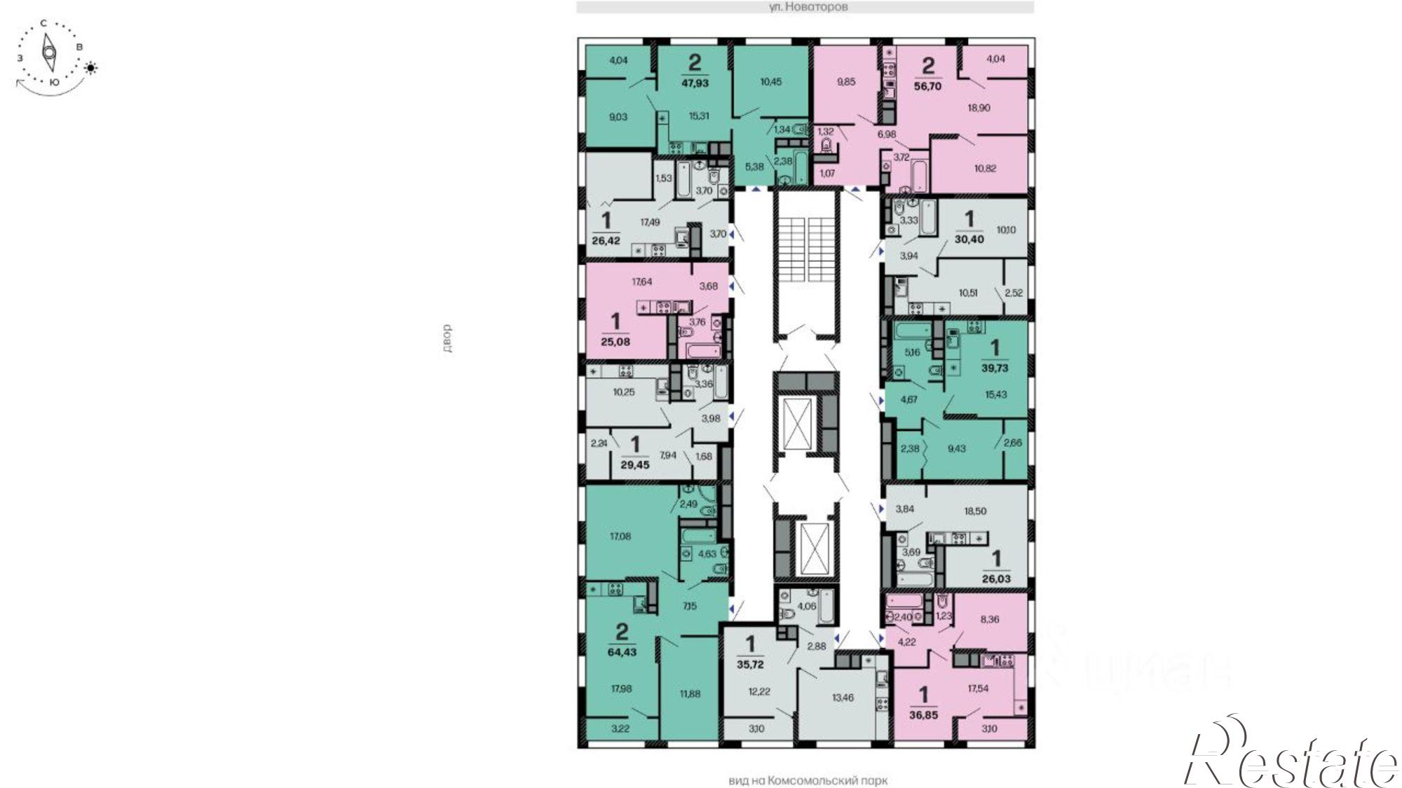 Купить квартиру за 8 849 820 рублей на ул Новаторов, 12