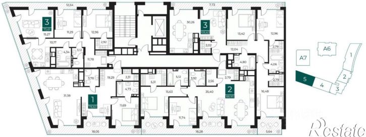 3-комн квартира в новом доме ул Грибоедова, 1,  д. 1