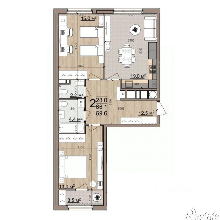 2-комн квартира в новом доме ул Быстрецкая, 18 3,  д. 18 3,  к. 3