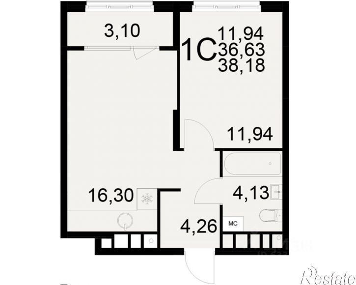 1-комн квартира в новом доме ул Станкозаводская, 21б,  д. 21б