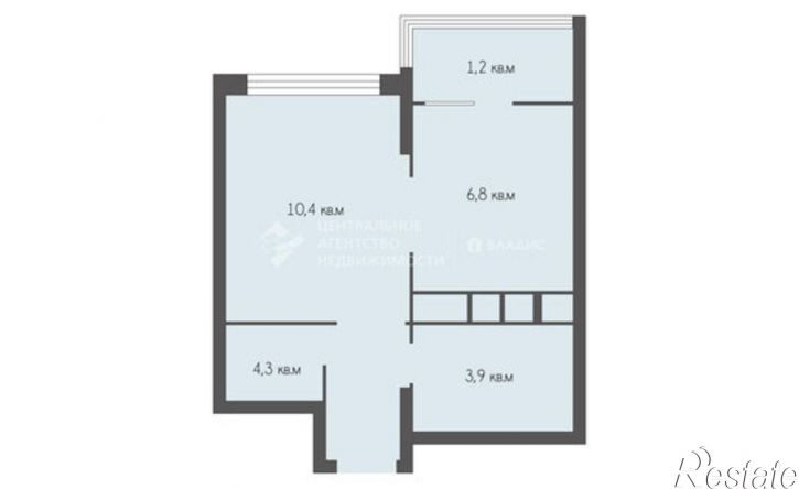 1-комн квартира улица Полина, 3