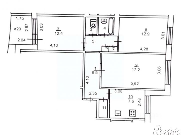 3-комн квартира ул Бирюзова, 22 1,  д. 22 1,  к. 1