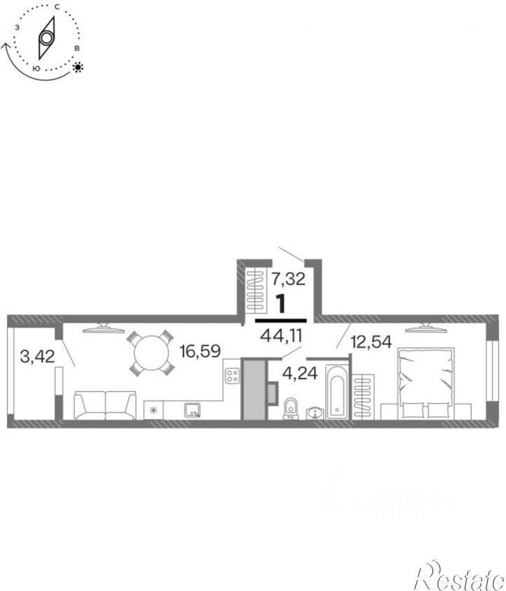 1-комн квартира в новом доме ул Молодцова, 18,  д. 18