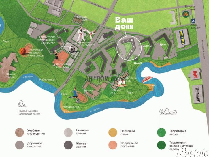1-комн квартира в новом доме улица Александра Полина