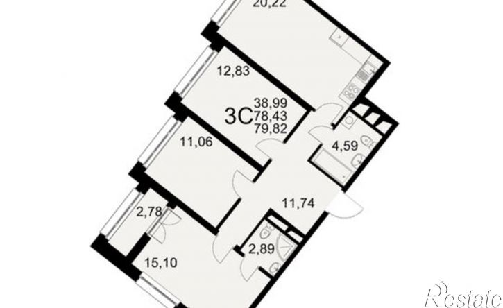 3-комн квартира в новом доме Северный пер, 1а,  д. 1а