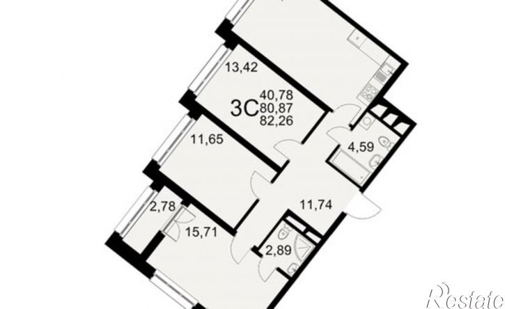 3-комн квартира в новом доме Северный пер, 1а,  д. 1а