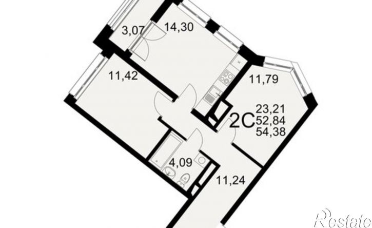 2-комн квартира в новом доме Северный пер, 1а,  д. 1а