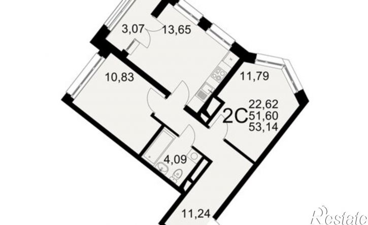 2-комн квартира в новом доме Северный пер, 1а,  д. 1а